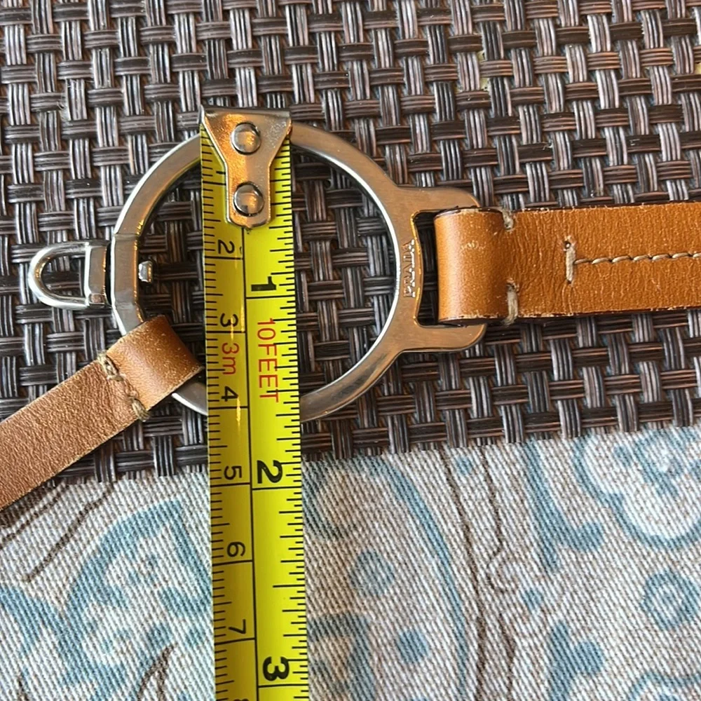 💯authentic Prada belt 32/80 27” l x 0.5” w vintage silver circles